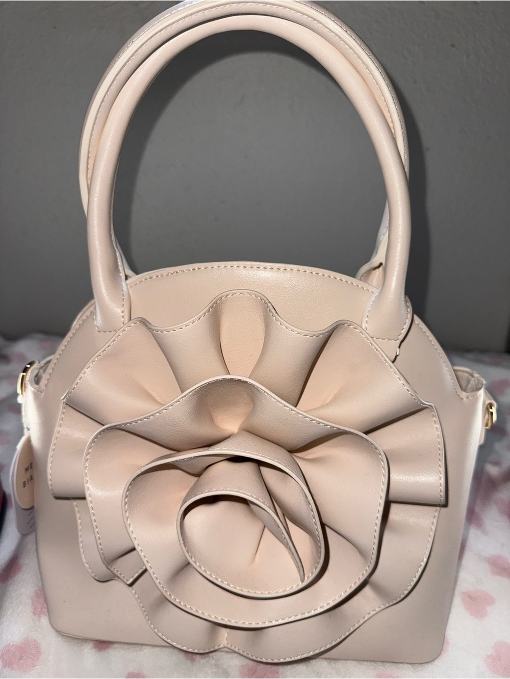 Melie Bianco Ivory Floral Mini Satchel